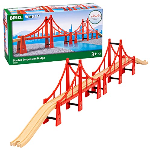 BRIO World Double Suspension Train Bridge for Kids Age 3 Years Up – Compatible with all BRIO Railway Sets and Accessories