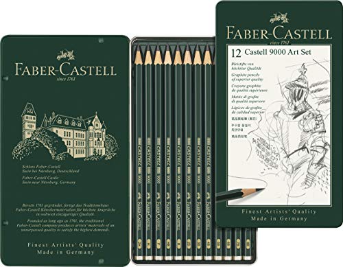 Faber-Castell 9000 Graphite Sketch Pencil Sets Art 8B – 2H set of 12