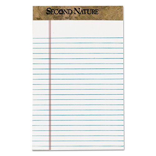TOPS 74005 Second Nature Recycled Pads, Lgl Rule/Red Margin, 5 x 8, WE, 50 Sheets (Pack of 12)