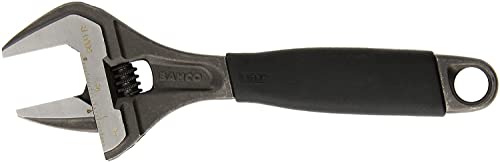 Bahco BAH9031RUS Ergo Big-Mouth Adjustable Wrench with Rubber Handle – 8 Inch – Black Phosphate Finish