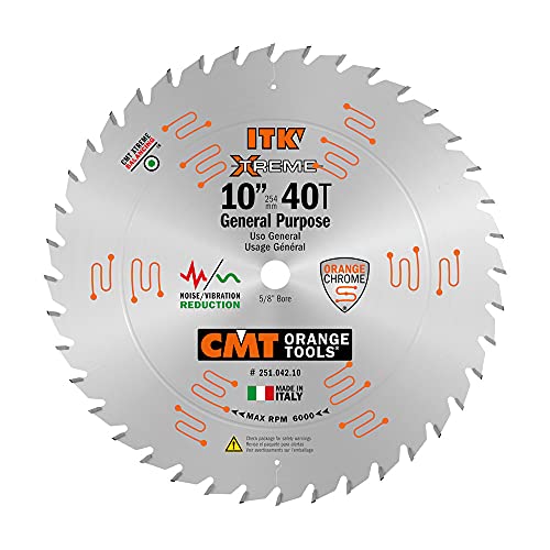 CMT 251.042.10 ITK XTreme General Purpose Saw Blade, 10-Inch x 40 Teeth ATB Grind with 5/8-Inch Bore