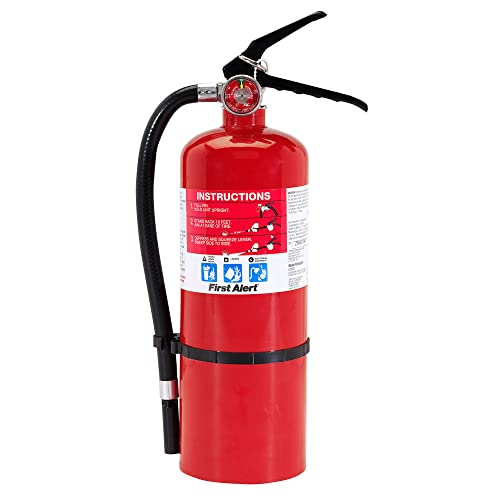 First Alert PRO5 Rechargeable Heavy Duty Plus Fire Extinguisher UL rated 3-A:40-B:C, Red, 8 lbs