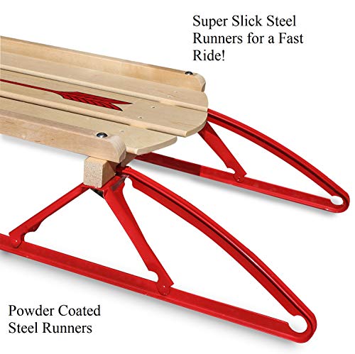 Flexible Flyer Large Steel Runner Sled. Metal & Wood Steering Snow Slider. Adult 60″ | The Storepaperoomates Retail Market - Fast Affordable Shopping