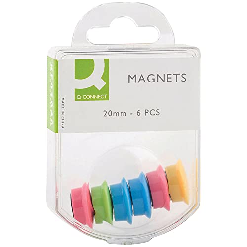 Q-Connect Magnets, 20 mm KF02040Q – Assorted Colours, Pack of 60