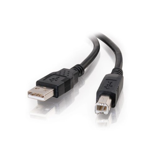 C2G USB Cable, USB 2.0 Cable, USB A to B Cable, 3.28 Feet (1 Meter), Black, Cables to Go 28101