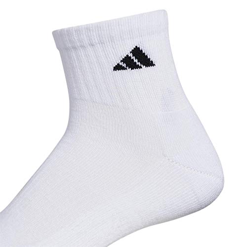 adidas Men’s Athletic Cushioned Quarter Socks (6-Pair), White/Black, Large | The Storepaperoomates Retail Market - Fast Affordable Shopping