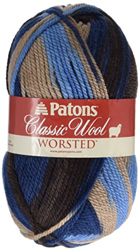 Patons Classic Wool Yarn, 3.5oz, Gauge 4 Medium, 100% Wool Wedgewood – For Crochet, Knitting & Crafting