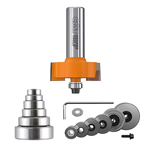 CMT 835.501.11 Variable Depth From 1/8-Inch to 1/2-Inch, 1/2-Inch Cutting Height, 1/2-Inch Shank Rabbeting Router Bit Set
