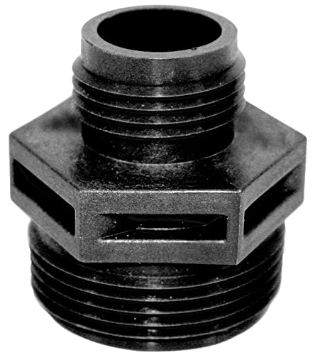 Little Giant 599025 1-1/4-inch MNPT x 3/4-inch GHT Garden Hose Adapter for Utility Pumps and Sump Pumps with 1-1/4-inch FNPT discharge, Black