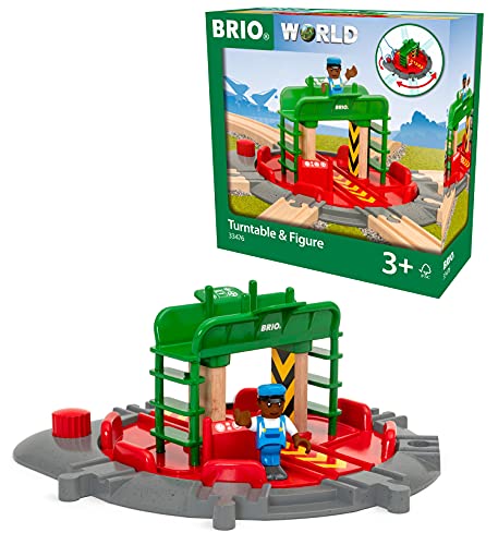Brio World 33476 – Turntable & Figure – 2 Piece Wooden Toy Train Accessory for Kids Ages 3 and Up