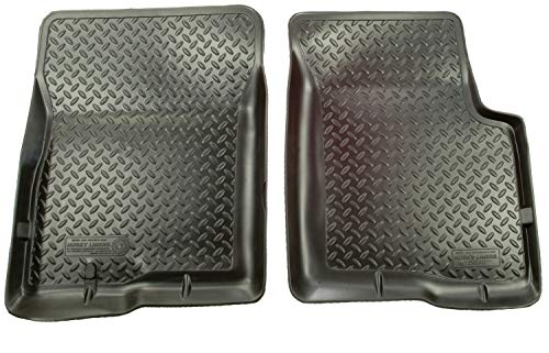 Husky Liners Classic Style Series | Front Floor Liners – Black | 33001 | Fits 1980-1996 Ford Bronco/Ford F150, 1980-1997 Ford F250/F350 2 Pcs