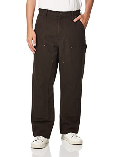 Carhartt Men’s Loose Fit Washed Duck Double-Front Utility Work Pant, Dark Brown, 34W x 30L
