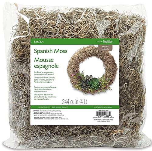 FloraCraft Spanish Moss 8 Ounce (4L) Natural