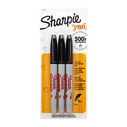 SHARPIE 13763PP Industrial Fine Point Permanent Marker, Withstand Up To 500F, Designed for Industrial and Laboratory Users, Black Color, 1 Blister with 3 Markers
