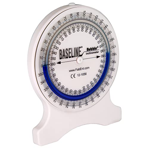 Baseline Bubble Inclinometer – Professional Easy To Read Range Of Motion Test For Physical Therapy, Rehabilitation, And Recovery With Carrying Case