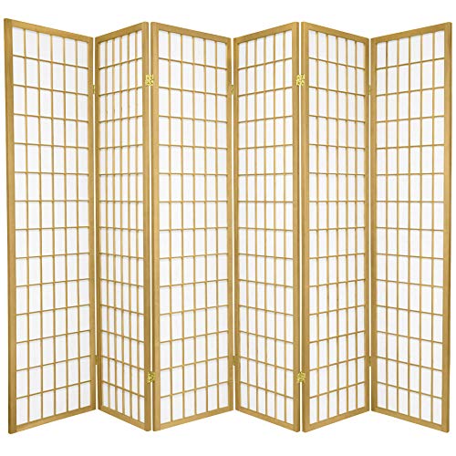 Oriental Furniture 6 ft. Tall Window Pane – Special Edition – Gold – 6 Panels
