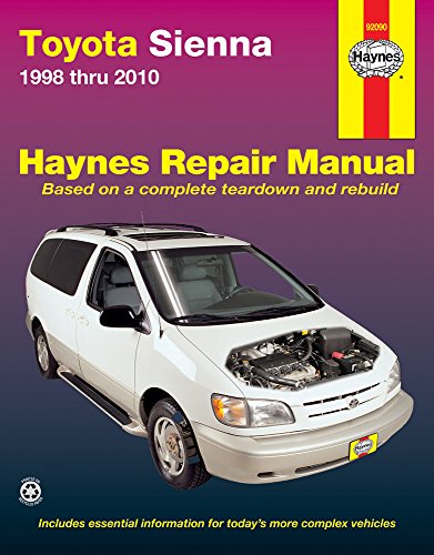 Haynes Repair Manual for Toyota Sienna 1998 thru 2009 Number 92090