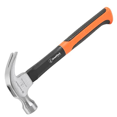 GreatNeck HG8C 8 Oz. Fiberglass Curved Claw Hammer, Small Hammer, Nail Hammer, Hammers Tools, Nail Hammering Tool, 8oz Claw Hammer