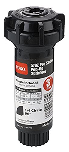 Toro 53815 3-Inch Pop-Up Fixed-Spray with Nozzle Sprinkler, 90-Degree, 15-Feet,Blacks