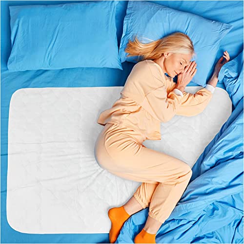 PRIVA 1 Pack Waterproof Washable Incontinence Bed Pads, 34 x 52 Inch Reusable Bed Wetting Underpad, Heavy Duty Mattress Protection for Elderly Seniors, Kids, Pets, Ultra Absorbent Pee Pads