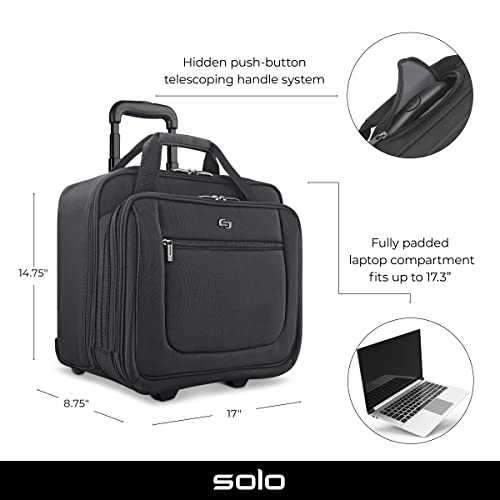 Solo Bryant Rolling Laptop Bag, Black | The Storepaperoomates Retail Market - Fast Affordable Shopping