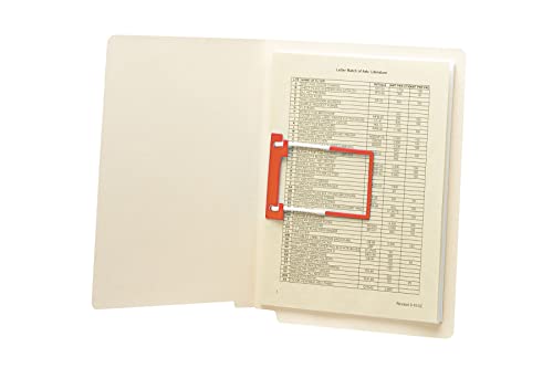 Smead U-Clip Bonded Fastener, 2″ Capacity, Red, 100 per Box (68260)