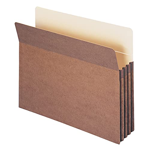 Smead File Pocket, Straight-Cut Tab, Guide Height, 3-1/2 Expansion, Letter Size, Redrope, 50 per Box (73805)