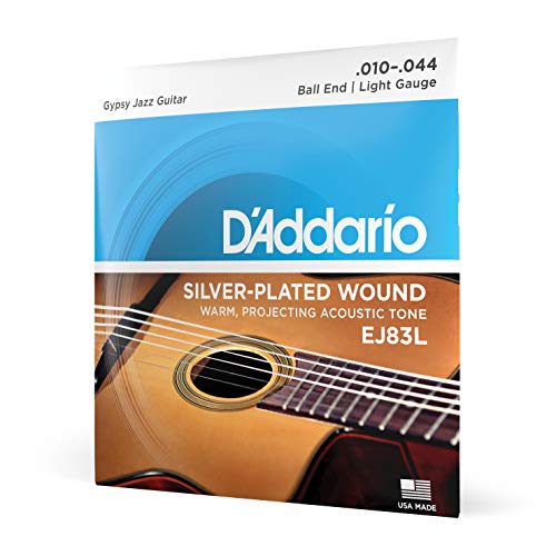 D’Addario Gypsy Jazz Acoustic Guitar Strings – EJ83L – Ball End – Light, 10-44