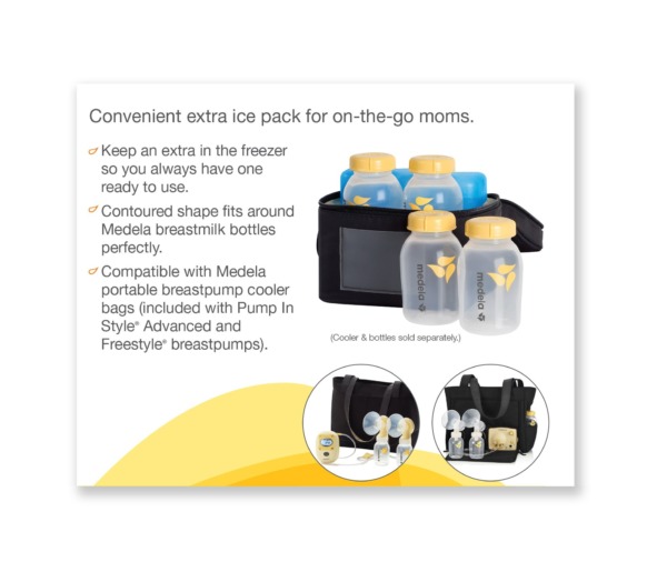 Medela Ice Pack for Breast Milk Storage, Contoured Shape Designed to Fit Breastmilk Bottles, for On The Go or Traveling Moms