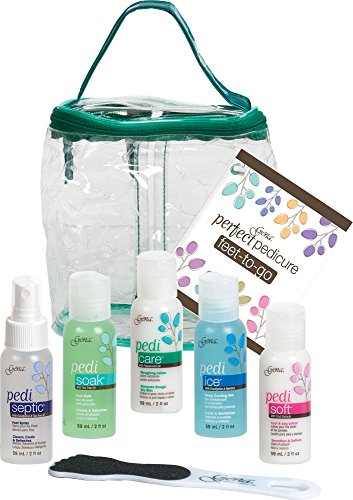 Gena Feet-to-Go Pedicure Kit that helps prevent foot odor, soften calluses and skin and refresh tired feet, perfect for travel