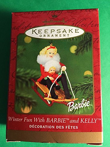 Hallmark Winter Fun with Barbie and Kelly Ornament 2000
