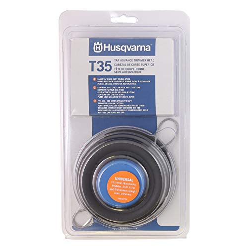 Husqvarna 537388101 Universal T35 Tap Advance Straight Shaft String Trimmer Head Prewound With .095-Inch Line Blue/Black