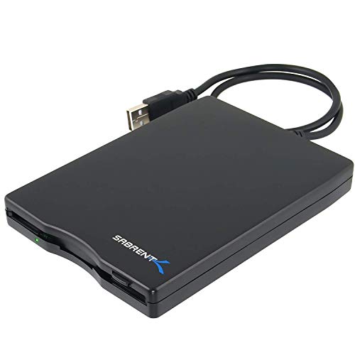 SABRENT External USB 1.44 MB 2x Floppy Disk Drive, (Black)