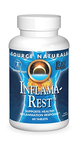 Source Naturals Inflama-Rest Healthy Inflammation Response – Herbal & Mineral Blend with Turmeric, Boswellia, Ginger, Quercetin – Maximum Stress Relief & Relaxation – 60 Tablets
