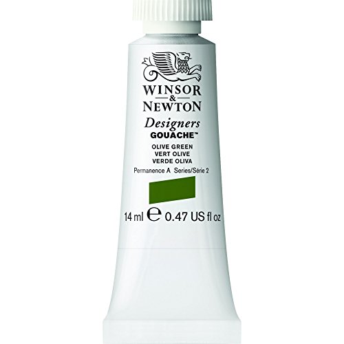 Winsor & Newton Designer’s Gouache, 14 ml (0.47oz) tube, Olive Green