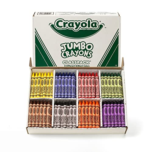 Crayola Jumbo Crayons Classpack, 200 Count, Toddler Crayons, Bulk School Supplies For Teachers, 8 Colors