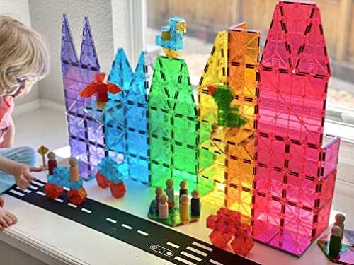 Magna-Tiles 100-Piece Clear Colors Set, The Original Magnetic Building Tiles For Creative Open-Ended Play, Educational Toys For Children Ages 3 Years + | The Storepaperoomates Retail Market - Fast Affordable Shopping