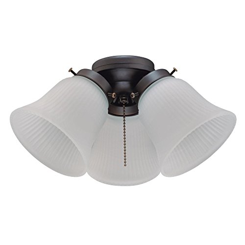 Westinghouse Lighting 7785000 Three-Light Led Cluster Ceiling Fan Light Kit, Oil Rubbed Bronze Finish with Frosted Ribbed Glass , White