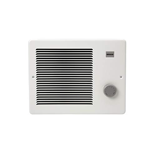 Broan-NuTone Wall Heater, White Grille Heater with Built-In Adjustable Thermostat, 750/1500W, 120/240V AC