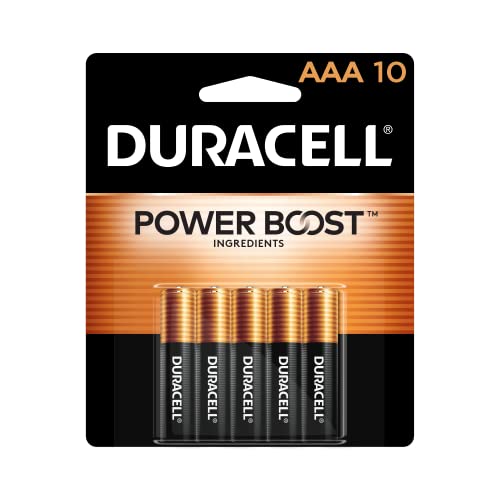 Duracell Coppertop AAA Batteries with Power Boost Ingredients, 10 Count Pack Triple A Battery with Long-lasting Power, Alkaline AAA Battery for Household and Office Devices