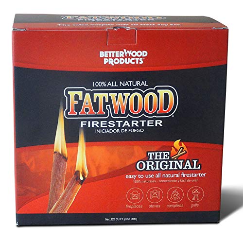 Betterwood 10lb Fatwood Natural Pine Firestarter (1 Pack) for Campfire, BBQ, or Pellet Stove; Non-Toxic and Water Resistant