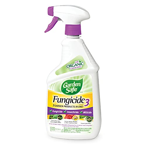 Garden Safe Fungicide, Prevents Fungal Diseases, Controls Black Spot, Rust and Powdery Mildew, Aphids, Whiteflies, Spider Mites, (RTU Spray) 24 fl Ounce