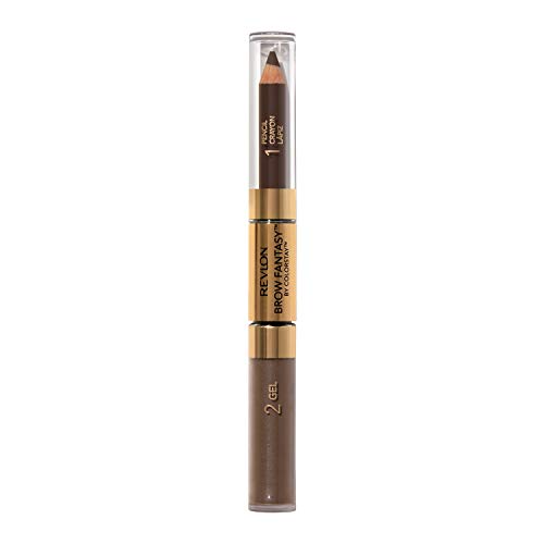 Eyebrow Gel & Pencil by Revlon, ColorStay Brow Fantasy 2-in-1 Eye Makeup, Longwearing with Precision Tip, 106 Dark Brown, 0.04 Oz