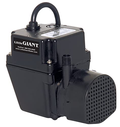 Little Giant 502375 In-line/Submersible 300 GPH, 1/40 HP, 115 Volt Manual Small Oil-filled Aluminum Pump with 15-ft. Cord, Black, 2E-38N-WG