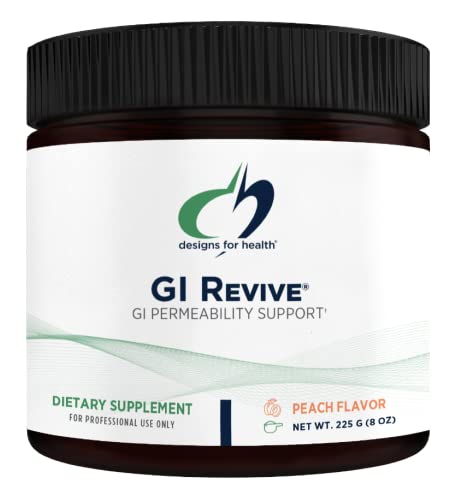 Designs for Health GI Revive Powder – Slippery Elm Gut Health Support with Licorice Root, L-Glutamine + Zinc Carnosine – MSM, Marshmallow Root Powder + Okra Extract (28 Servings)