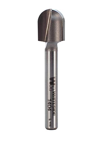 Whiteside Router Bits 1404 Round Nose Bit with 1/4-Inch Radius, 1/2-Inch Cutting Diameter and 5/8-Inch Cutting Length