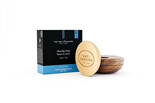 The Art of Shaving Shaving Soap Set – Shave Soap Refill with Wood Shaving Bowl, Protects Against Irritation, Lavender, 3.3 Ounce