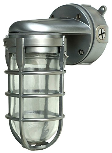 Woods L1707SV Traditional 150W Incandescent Weather Industrial Light, Wall Mount, Silver,Large