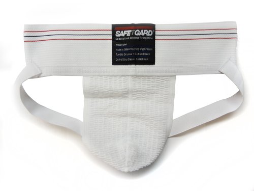 SafeTGard Adult Athletic Supporter Without Pocket (White, Small)