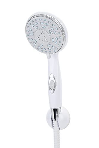 Camco RV/Marine Shower Head Kit | Conserve Water with Convenient On/Off Switch | Ergonomically Designed | White (43714)